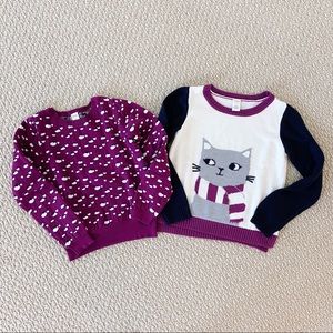 Gymboree Magenta Sheep & Cat Swearter Bundle